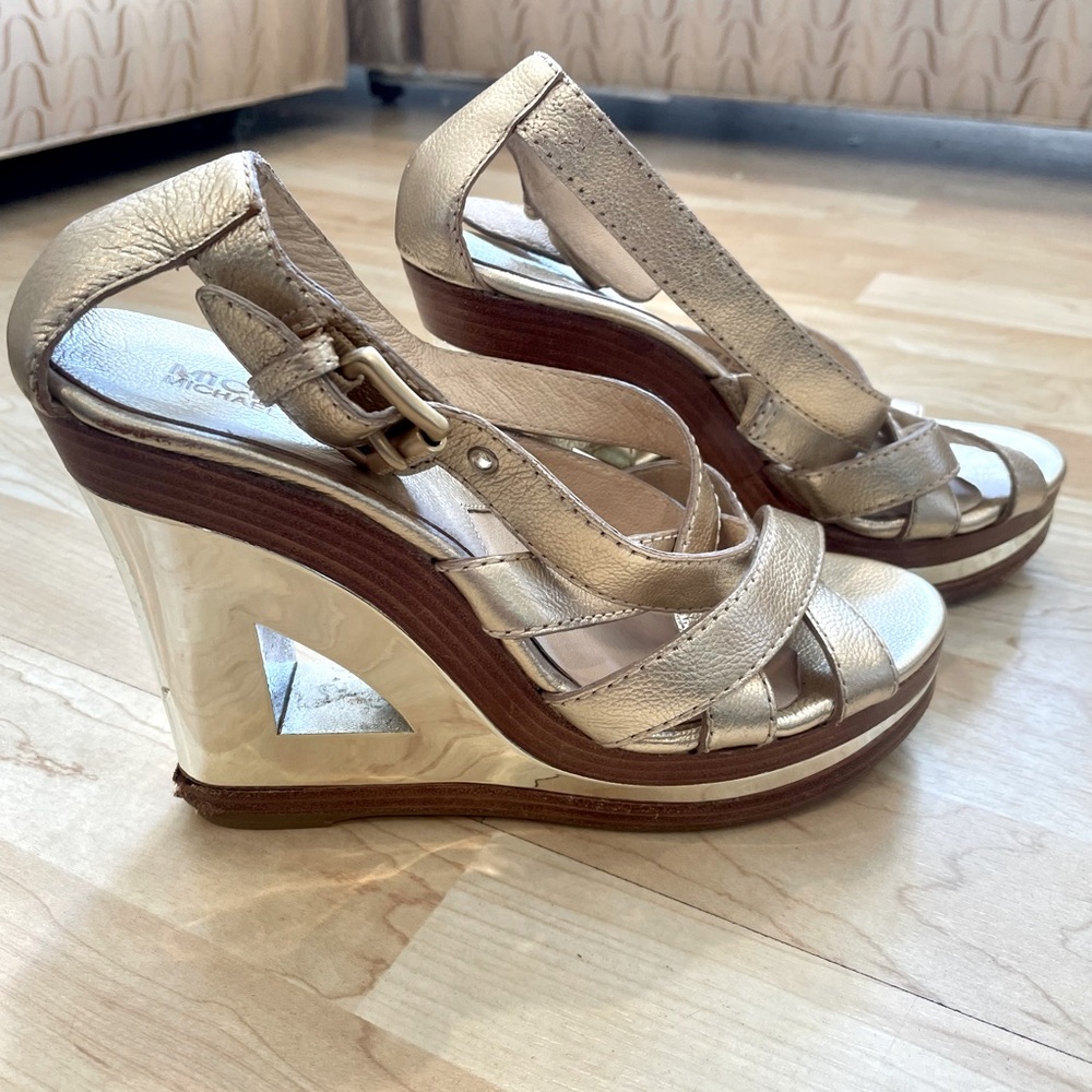 Michael Kors Gold Metallic Wedge